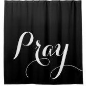 elegante PRAY-Schriftzeichen | Duschvorhang (Vorderseite)