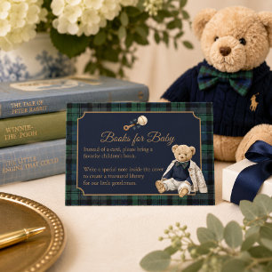 Elegante Preppy-Polo-Teddy-Bär-Bücher für Baby Begleitkarte