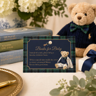 Elegante Preppy-Polo-Teddy-Bär-Bücher für Baby Begleitkarte