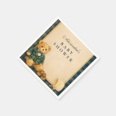 Elegante Preppy-Teddybär-Babyparty Serviette (Ecke)