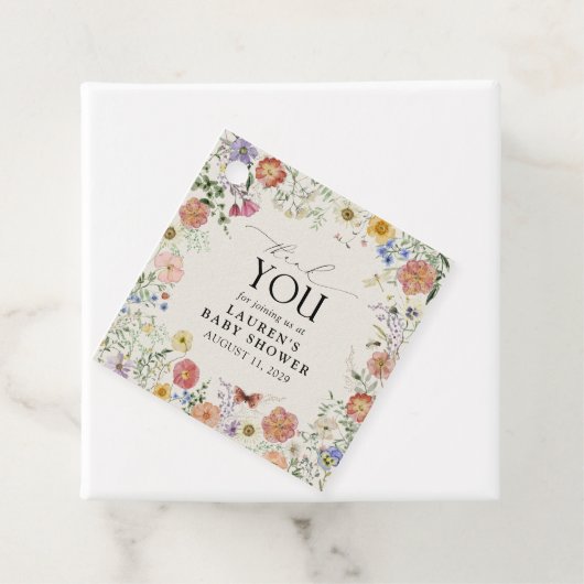 Elegante Pressed Blume Wasserfarbe Vielen Dank Geschenkanhänger (Beispiel)