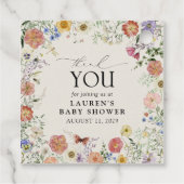 Elegante Pressed Blume Wasserfarbe Vielen Dank Geschenkanhänger (Rückseite)