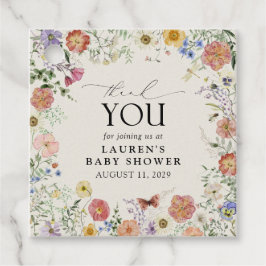 Elegante Pressed Blume Wasserfarbe Vielen Dank Geschenkanhänger