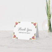Elegante Pressed Wildblumen Boho Garden Wedding Dankeskarte (Vorderseite)