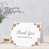 Elegante Pressed Wildblumen Boho Garden Wedding Dankeskarte
