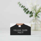 Elegante Priest Collar Business Card Visitenkarte (Stehend Vorderseite)