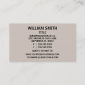 Elegante Priest Collar Business Card Visitenkarte (Rückseite)