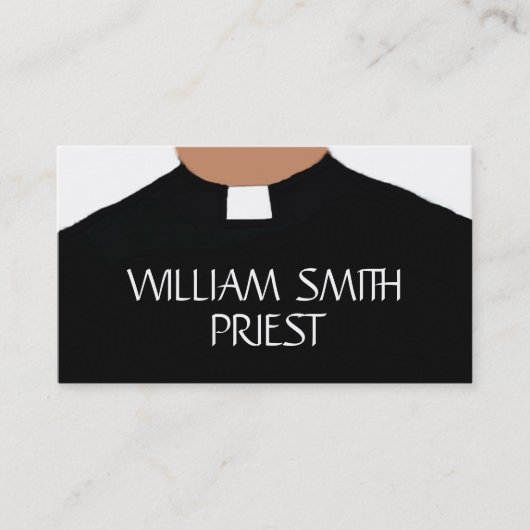 Elegante Priest Collar Business Card Visitenkarte (Vorderseite)