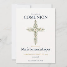 Elegante Primera-Comunión-Kreuz Botanisch