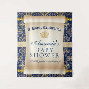 Elegante Prince Baby Shower - Vertikaler Hintergru Wandteppich