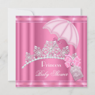 Elegante Princess Baby Shower Girl Pink Tiara Einladung