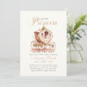 Elegante Princess Carriage Rosa Girl Babydusche Einladung (Stehend Vorderseite)