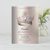 Elegante Princess Crown Castle Einladung (Stehend Vorderseite)