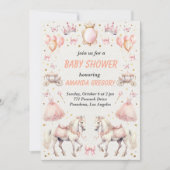 Elegante Princess - Einladung zur Kinderdusche (Vorderseite)