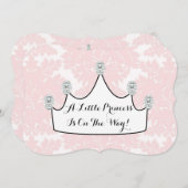 Elegante Princess Pink Damask Baby Girl Dusche Einladung (Vorne/Hinten)