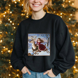 Elegante Princess & Reindeer Weihnachten Niedlich Sweatshirt