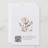 Elegante Print Pressed Pastel Boho Blume Hochzeit Save The Date (Rückseite)