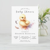 Elegante Printable Duck Baby Shower Einladung (Stehend Vorderseite)