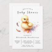 Elegante Printable Duck Baby Shower Einladung (Vorne/Hinten)