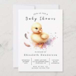 Elegante Printable Duck Baby Shower Einladung