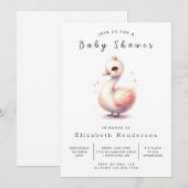 Elegante Printable Swan Baby Shower Einladung (Vorne/Hinten)