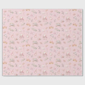 Elegante Prinzessin Blush Pink Bloral Geschenkpapier (Flach)