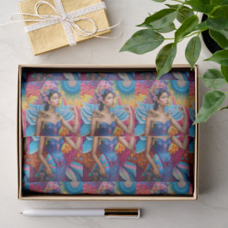 Elegante Prinzessin mit Flügeln Seidenpapier