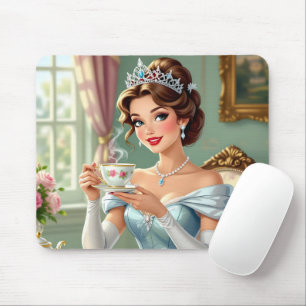 Elegante Prinzessin mit Krone und elegantem Kleid Mousepad