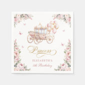 Elegante Prinzessin Rosa und Gold Ballons Geburtst Serviette (Vorderseite)