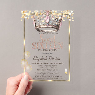 Elegante Prinzessinnen-Kronen-Balloons Rahmen Swee Acryleinladungen