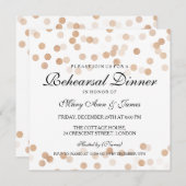 Elegante Probe Abendessen Kupferfolie Glitzer Einladung (Vorne/Hinten)