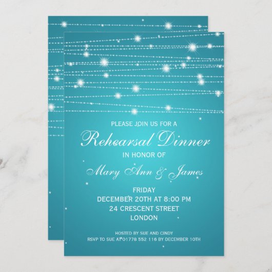 Elegante Probe Abendessen Parco Civico-Ciani Einladung (Vorne/Hinten)