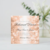 Elegante Probe Abendessen Rose Goldene Schimmer Li Einladung (Stehend Vorderseite)