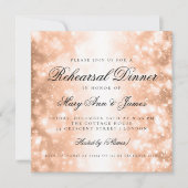 Elegante Probe Abendessen Rose Goldene Schimmer Li Einladung (Vorderseite)