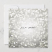 Elegante Probe Abendessen Silberner Glitzer Lichte Einladung (Rückseite)