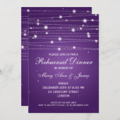 Elegante Probe Abendessen Sparkline Lila Einladung (Vorne/Hinten)