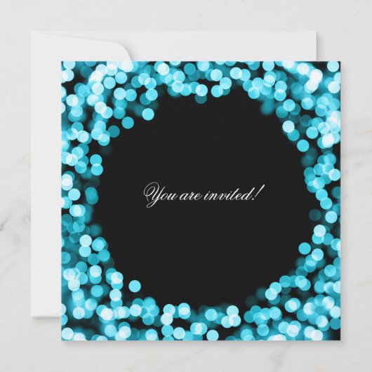 Elegante Probe Abendessen Türkisfarben Funkelnd Li Einladung (Rückseite)