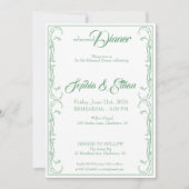 Elegante Probe Dinner Einladung - Grüne Rose F (Vorderseite)