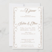 Elegante Probe Dinner Einladung - Rose Sand (Vorderseite)