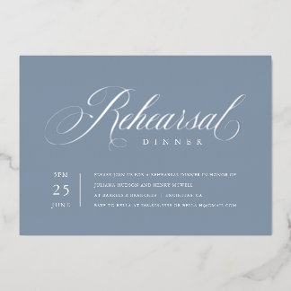 Elegante Probe Dinner Silver Foil Einladung