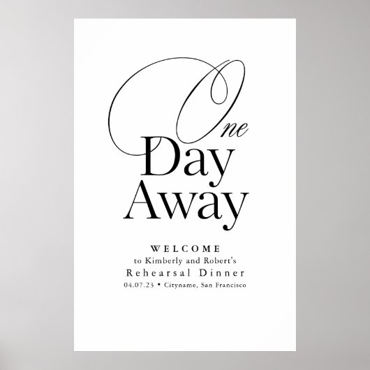 Elegante Probe Dinner Weißes Willkommenszeichen Poster (Vorne)