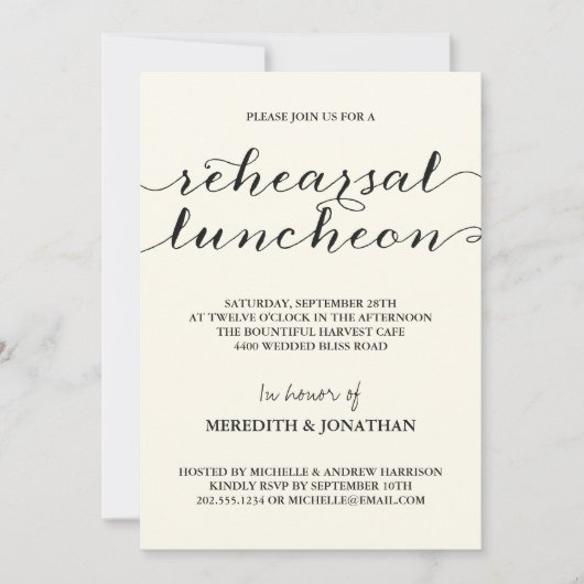 Elegante Probe Einladung (Vorderseite)