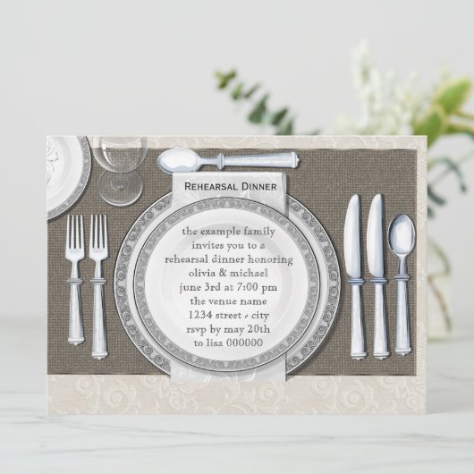 Elegante Probe - Einladung (Stehend Vorderseite)