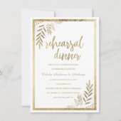 Elegante Probe mit weißem goldfarbenem Rahmen Einladung (Vorderseite)