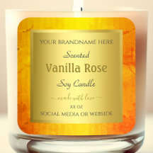 Elegante Produktverpackungsmarken Gold Orange Fram