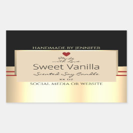 Elegante Produktverpackungsmarken Schwarz Beige Go Rechteckiger Aufkleber