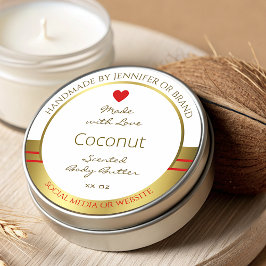 Elegante Produktverpackungsmarken weiß und Gold Runder Aufkleber