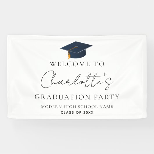 Elegante professionelle Abschlussfeier Mütze Banner (Horizontal)