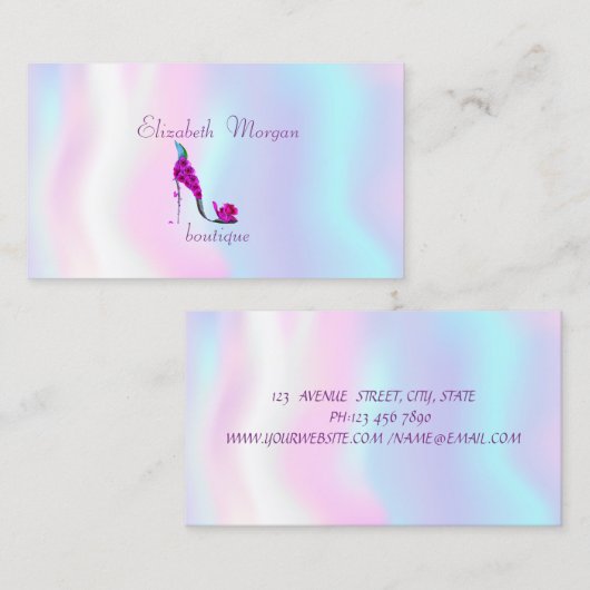 Elegante, professionelle, bläserne High Heels, hol Visitenkarte (Vorne/Hinten)