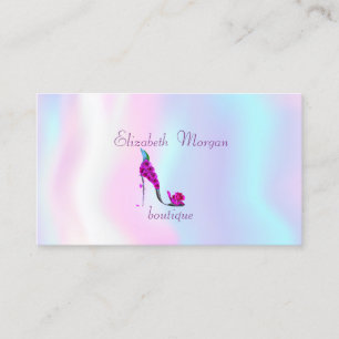 Elegante professionelle Blumen-High-Heels, Hologra Visitenkarte